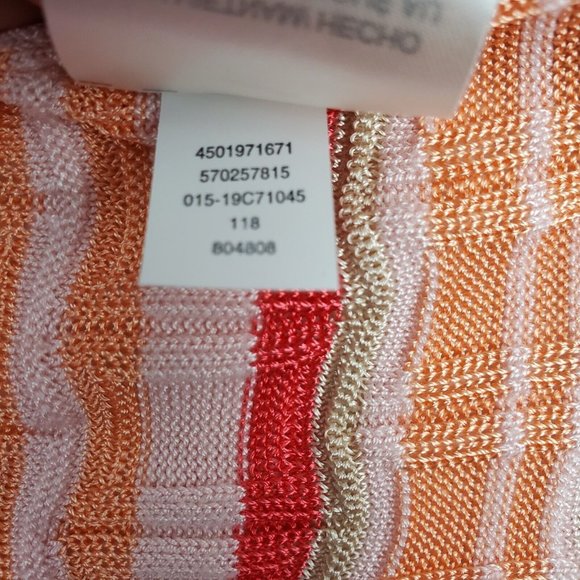 Chicos Womens Wave Tassel Cardigan Sweater Orange Pink Stripe Chicos 1=Medium - Picture 13 of 13